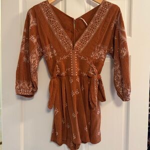 Free People Embroidered Romper